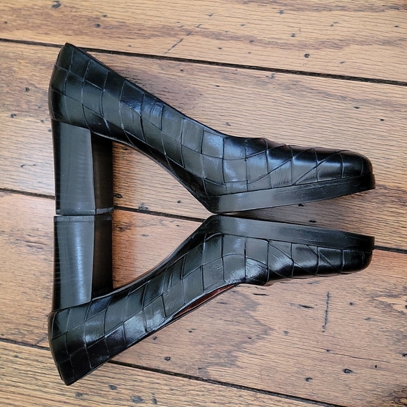 Vintage Rare Joan Hepburn Woven Leather Platform Pumps Size 8.5 Just Beautiful! - Picture 6 of 10